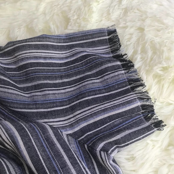 Cotton Candy LA Mini‎ Dress Womens Medium Hartwood Blue Striped True Wrap Fringe - Picture 5 of 15